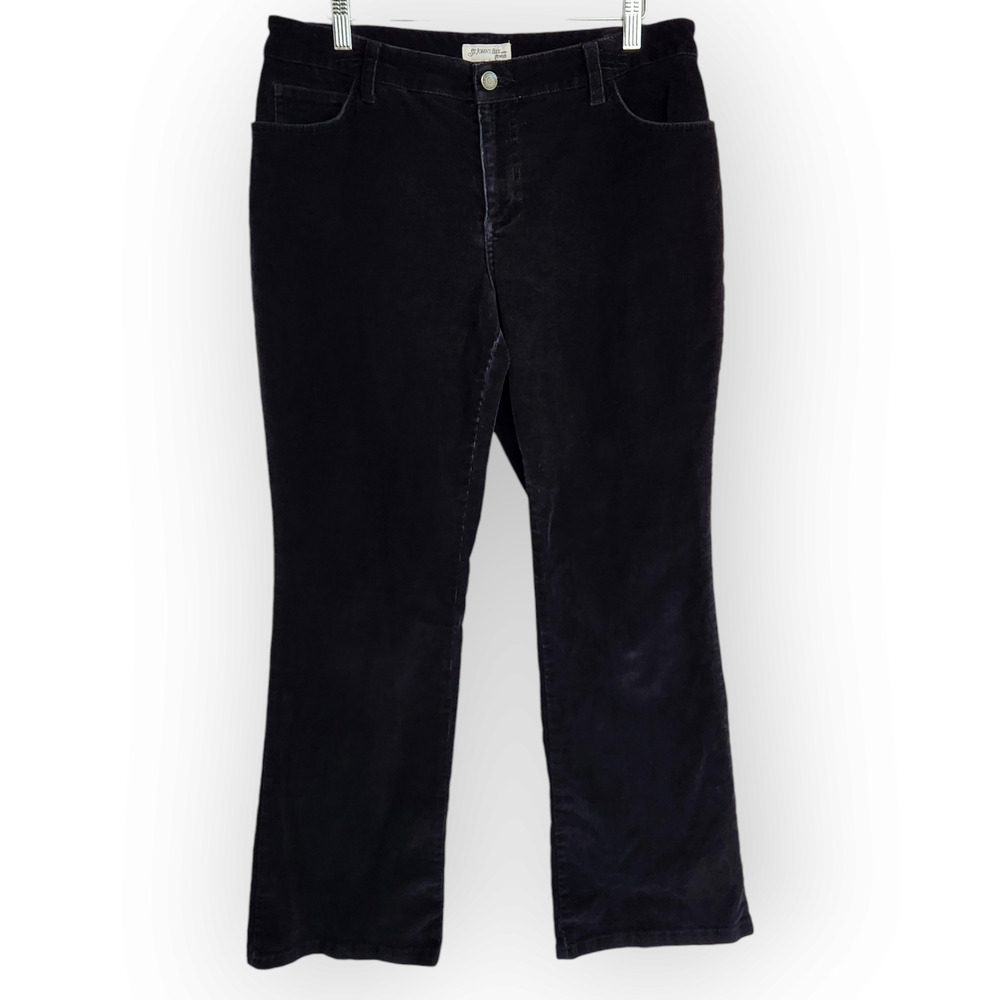 Vintage St. John's Bay Black Corduroy Mid Rise Bootcut Pants 12